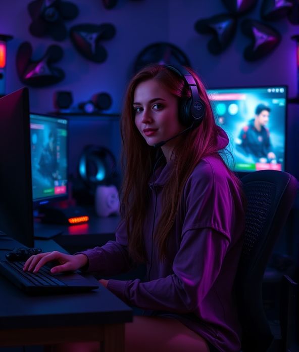 sh4d3fx an ihrem Gaming Setup